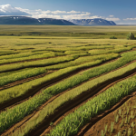 **

Vast Russian landscape featuring diverse climate zones from tundra to steppes. Showcase agriculture with fertile plains yielding grains contrasted by challenging mountainous terrain, emphasizing soil variations from chernozem to podzol.

**